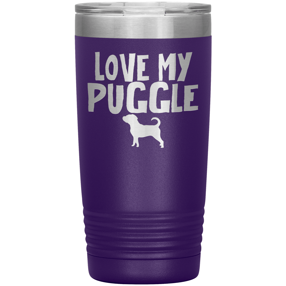 Love My Puggle 20 Oz Vacuum Tumbler Tumblers Purple