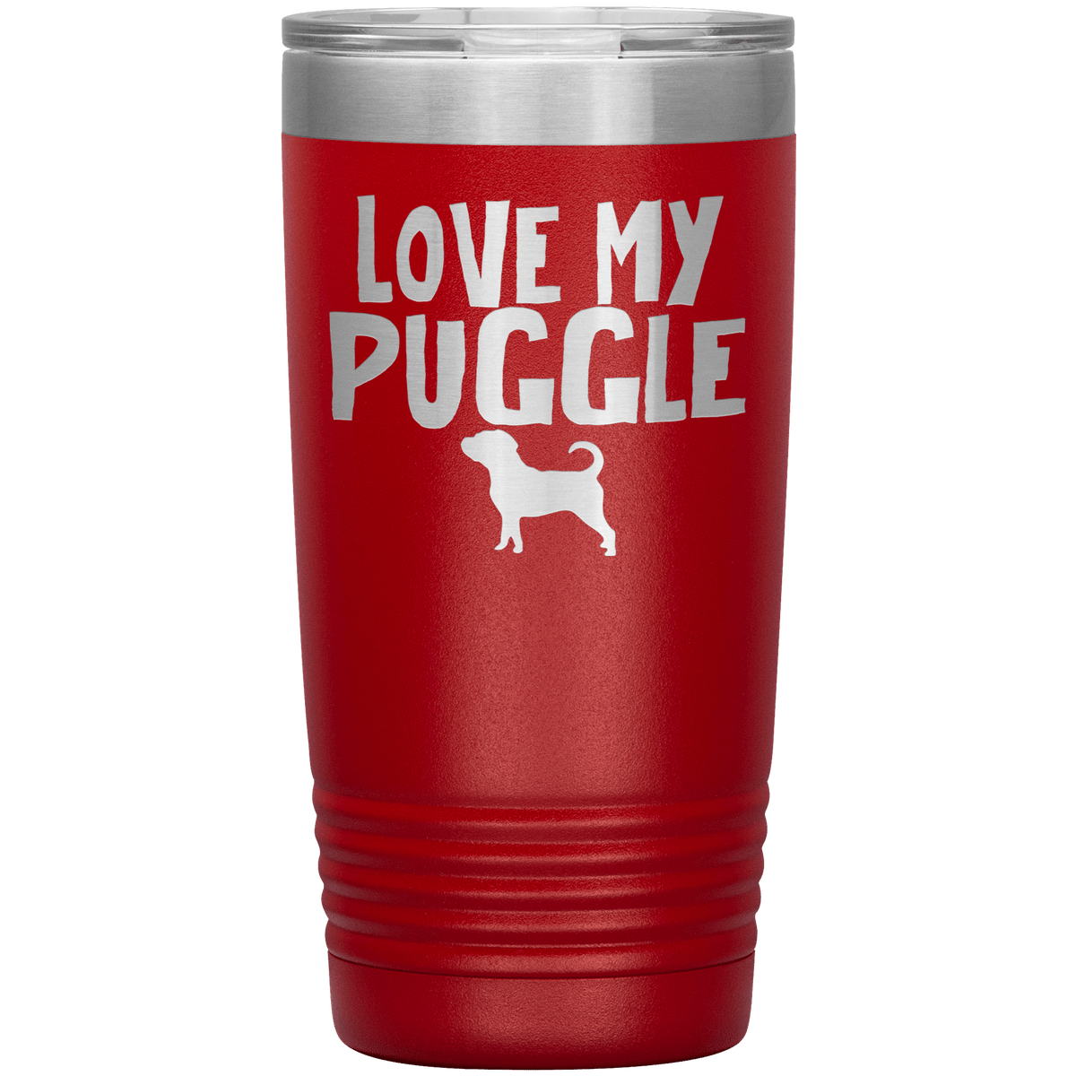 Love My Puggle 20 Oz Vacuum Tumbler Tumblers Red