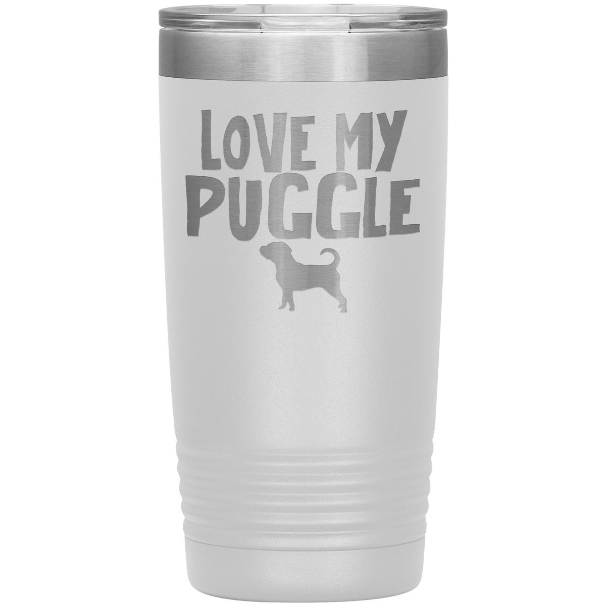 Love My Puggle 20 Oz Vacuum Tumbler Tumblers White