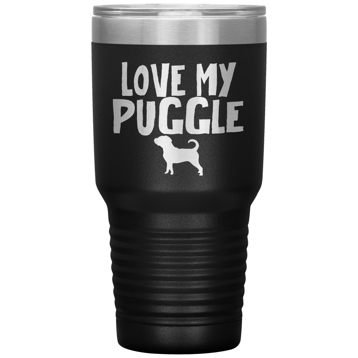 Love My Puggle 30 Oz Vacuum Tumbler Tumblers Black