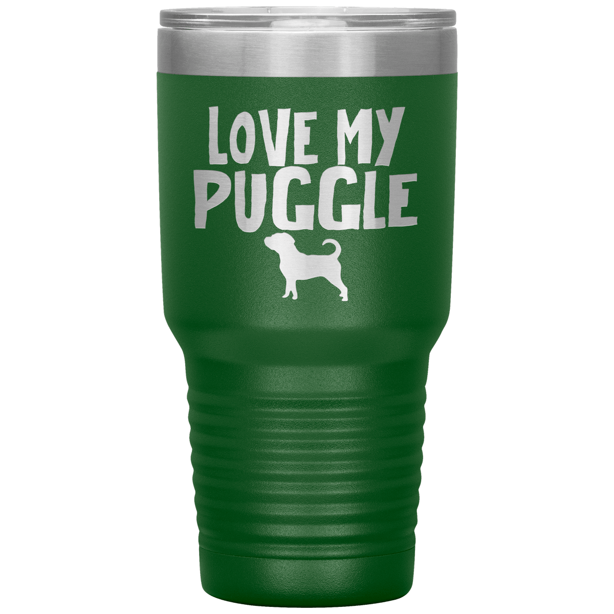 Love My Puggle 30 Oz Vacuum Tumbler Tumblers Green