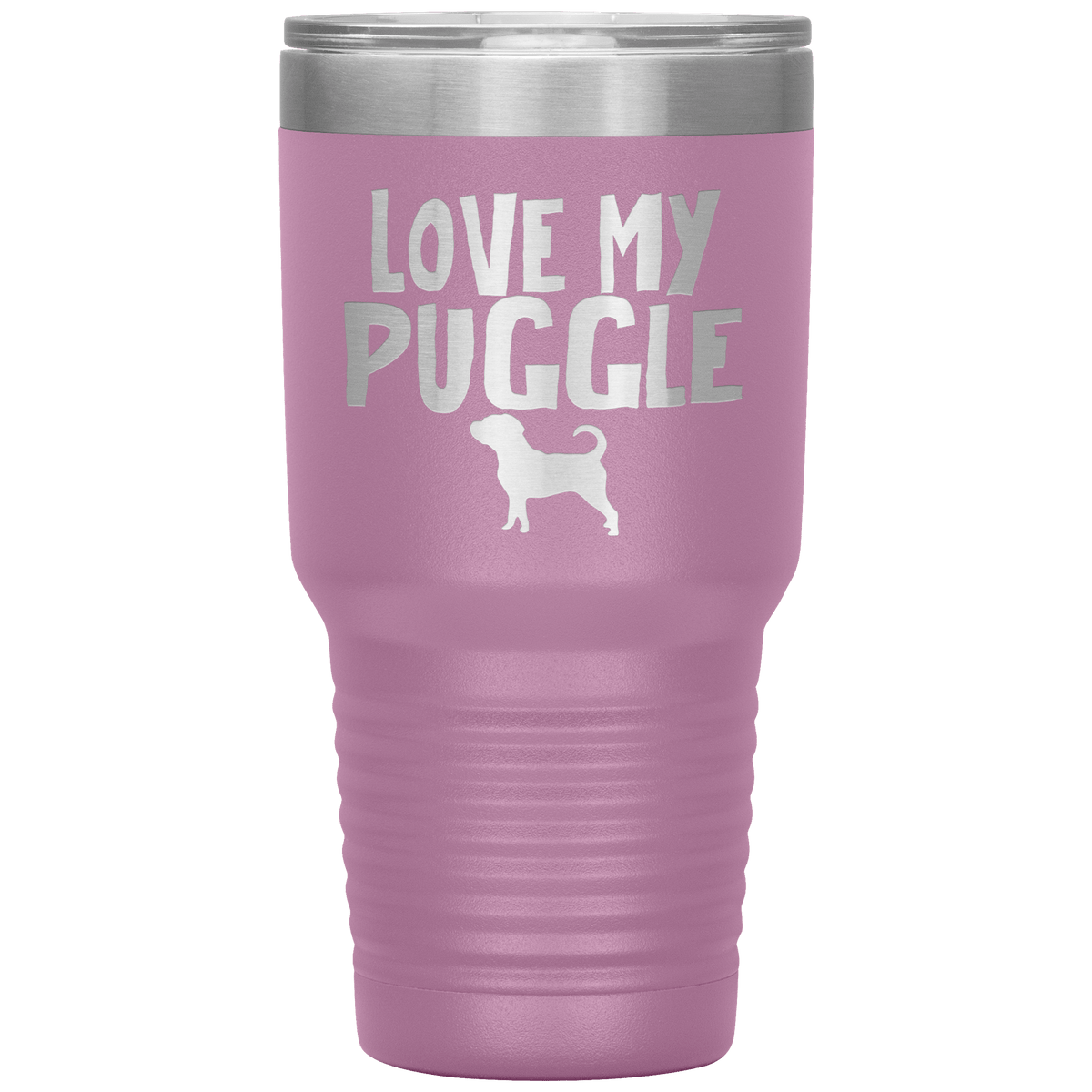 Love My Puggle 30 Oz Vacuum Tumbler Tumblers Light Purple