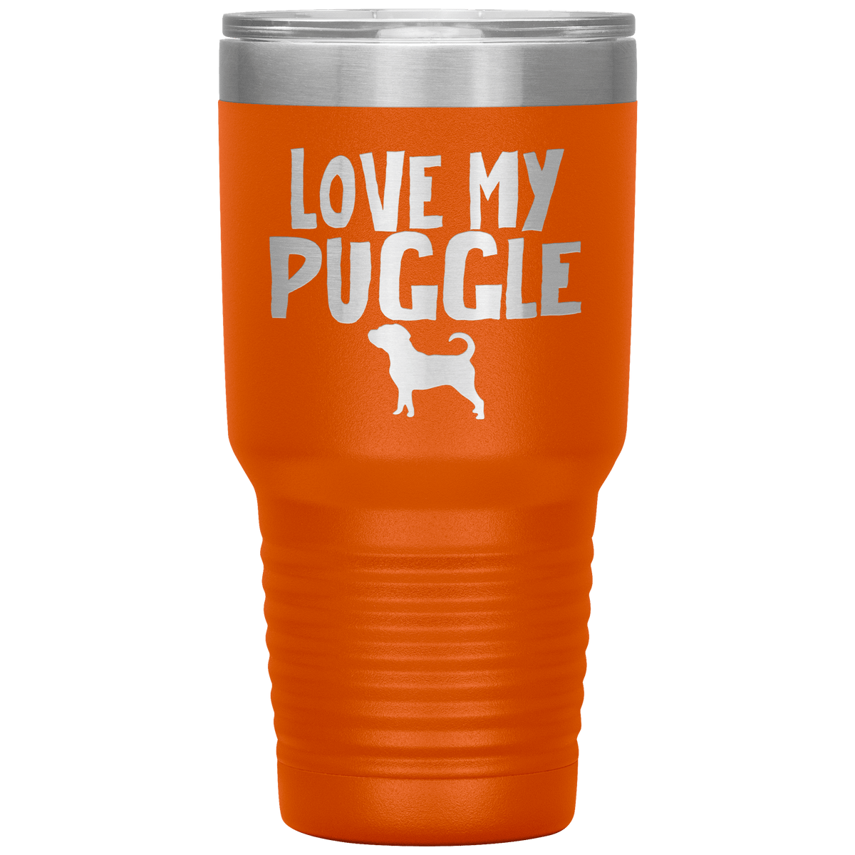 Love My Puggle 30 Oz Vacuum Tumbler Tumblers Orange