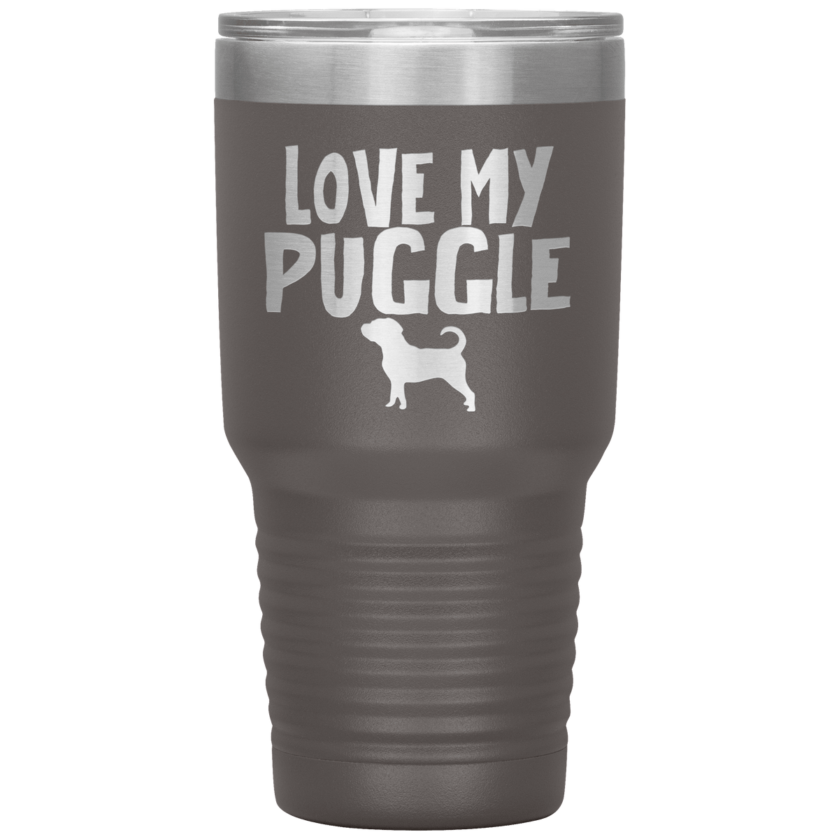 Love My Puggle 30 Oz Vacuum Tumbler Tumblers Pewter