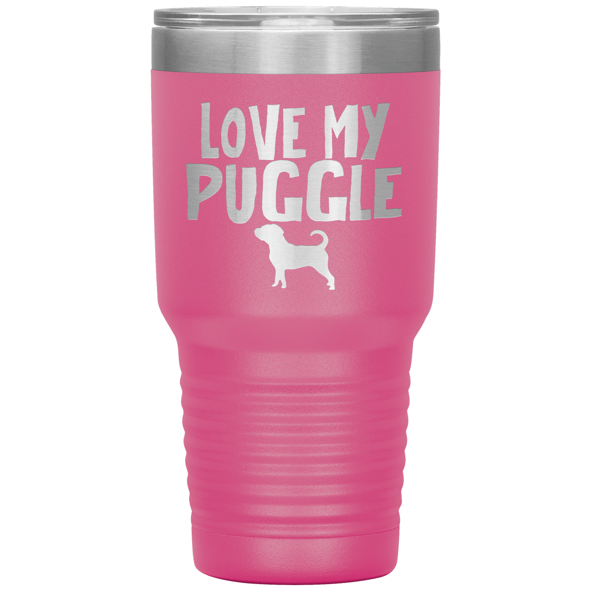 Love My Puggle 30 Oz Vacuum Tumbler Tumblers Pink