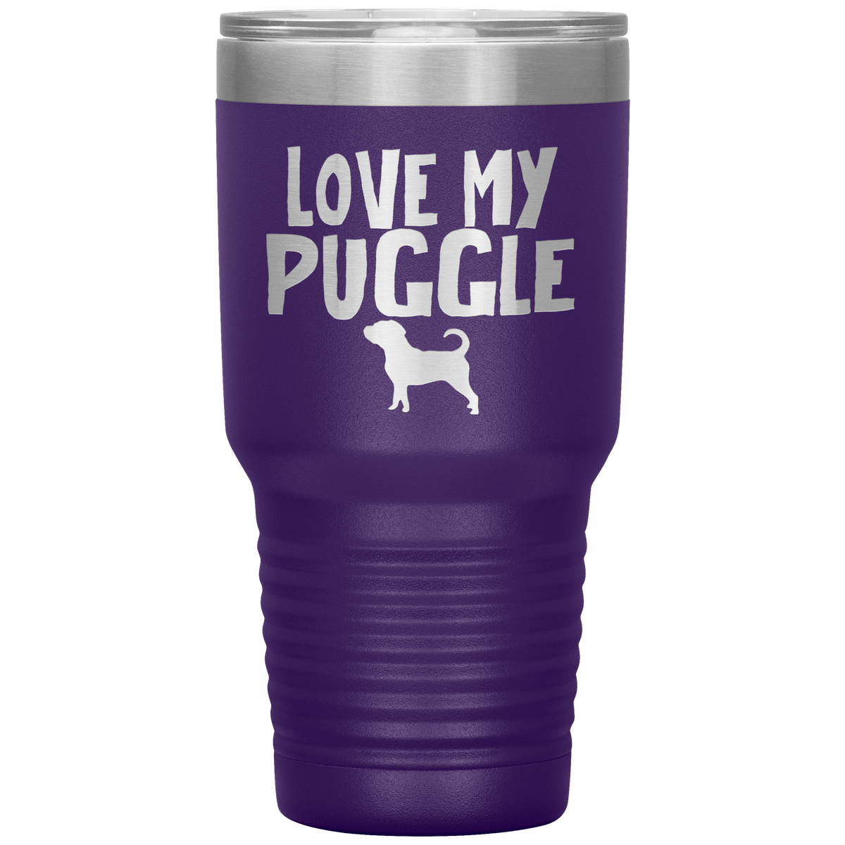 Love My Puggle 30 Oz Vacuum Tumbler Tumblers Purple