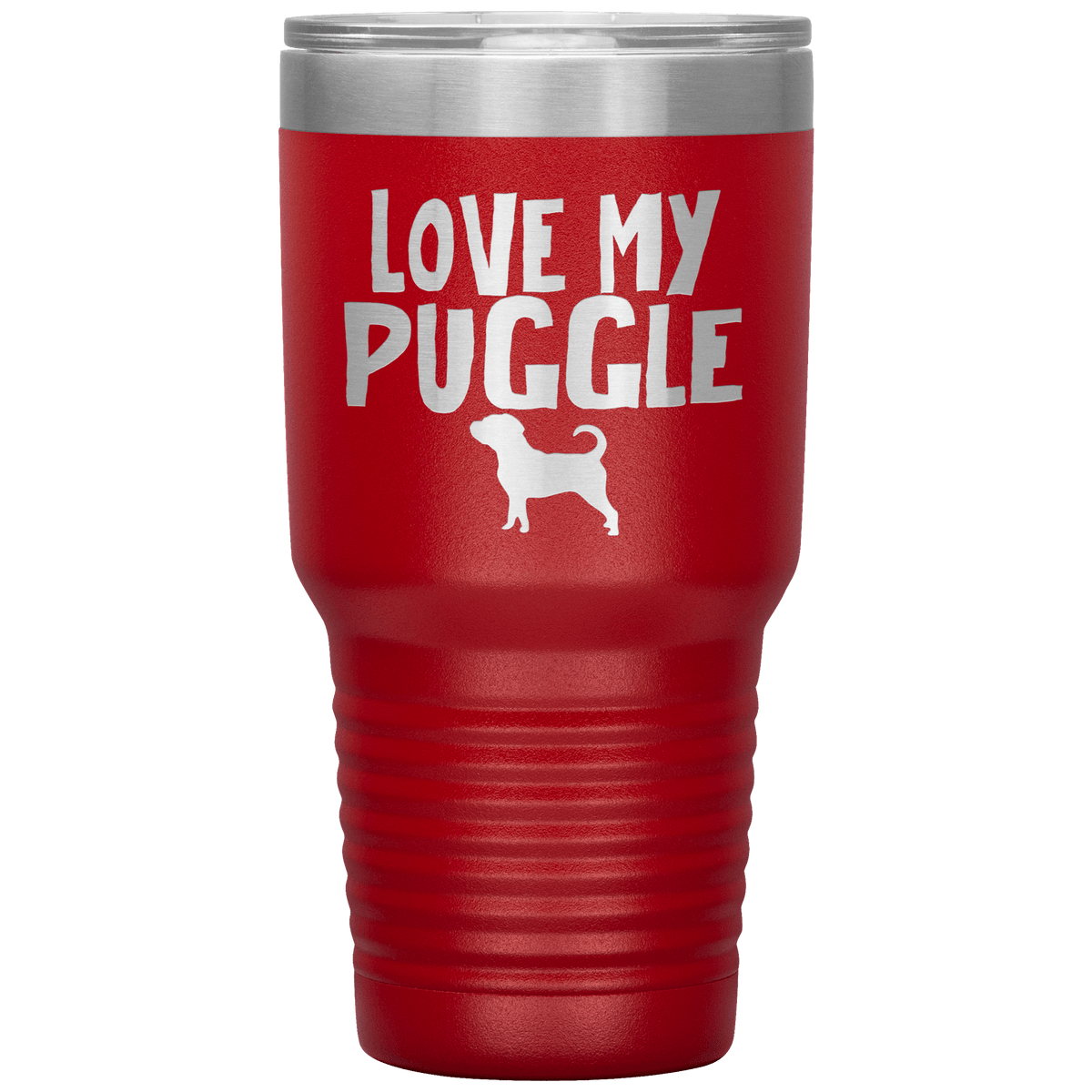 Love My Puggle 30 Oz Vacuum Tumbler Tumblers Red