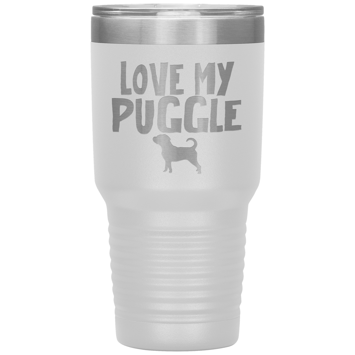 Love My Puggle 30 Oz Vacuum Tumbler Tumblers White