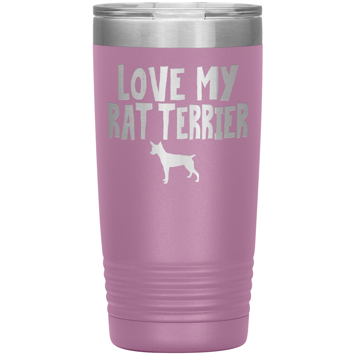 Love My Rat Terrier 20 Oz Vacuum Tumbler Tumblers Light Purple