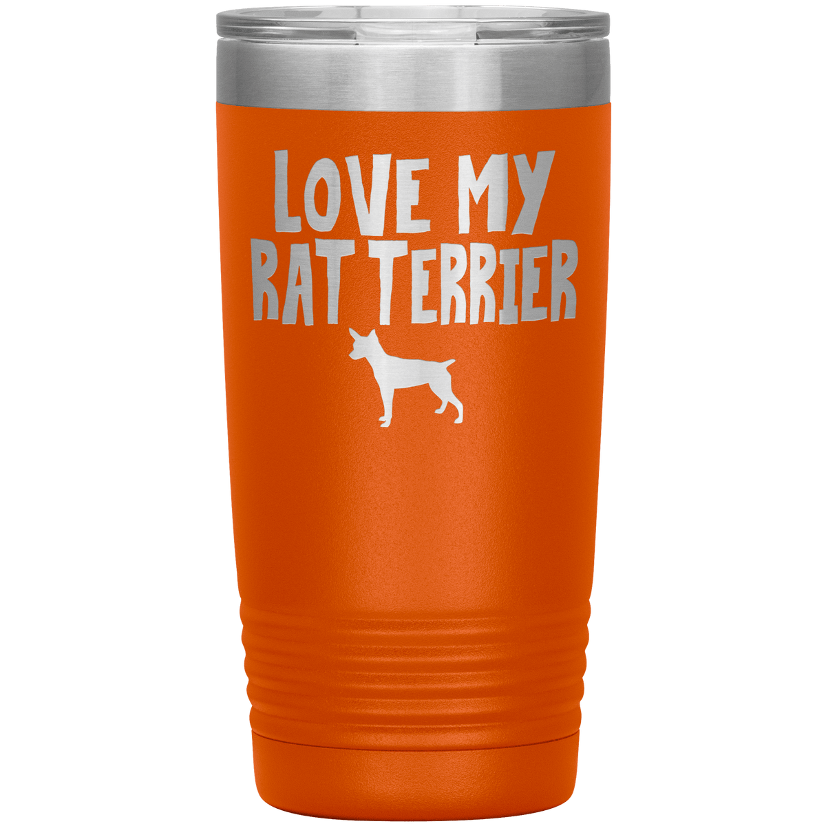 Love My Rat Terrier 20 Oz Vacuum Tumbler Tumblers Orange
