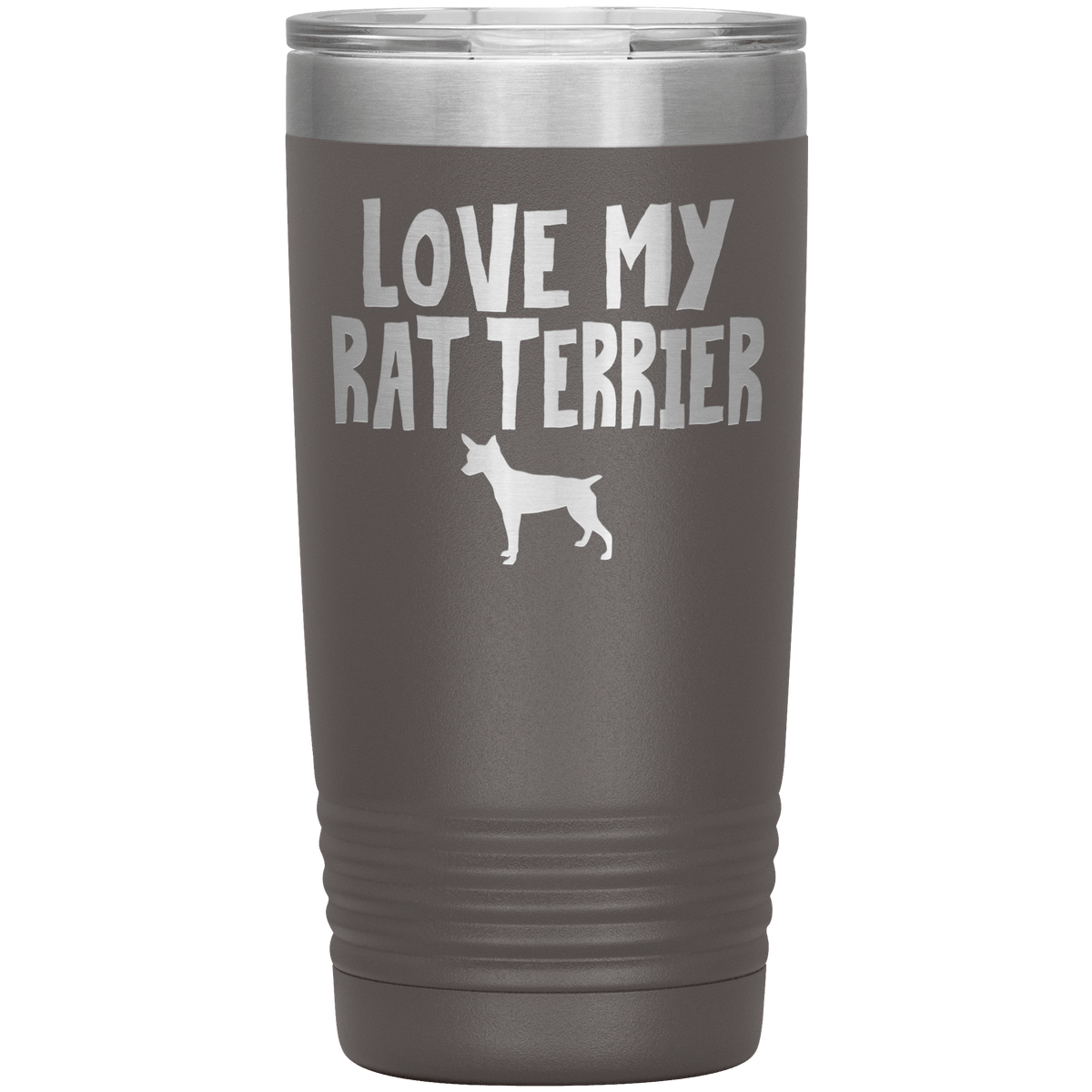 Love My Rat Terrier 20 Oz Vacuum Tumbler Tumblers Pewter