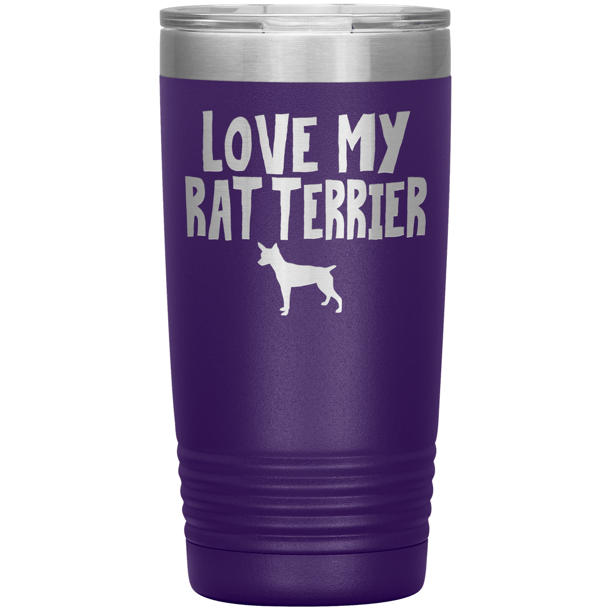 Love My Rat Terrier 20 Oz Vacuum Tumbler Tumblers Purple