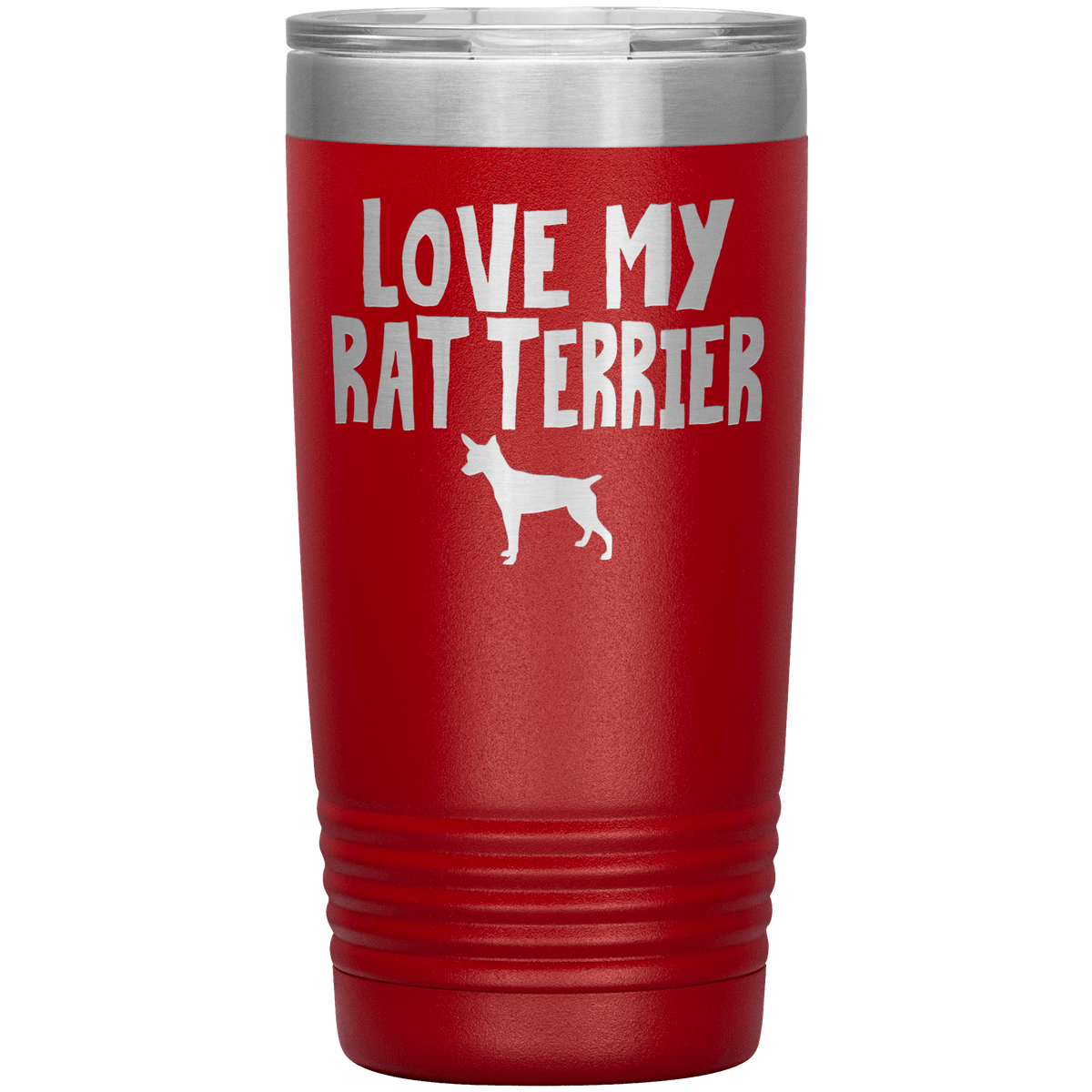 Love My Rat Terrier 20 Oz Vacuum Tumbler Tumblers Red