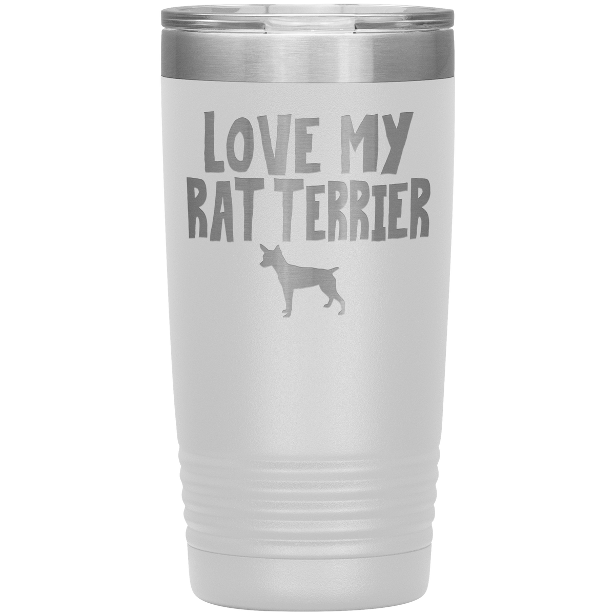 Love My Rat Terrier 20 Oz Vacuum Tumbler Tumblers White