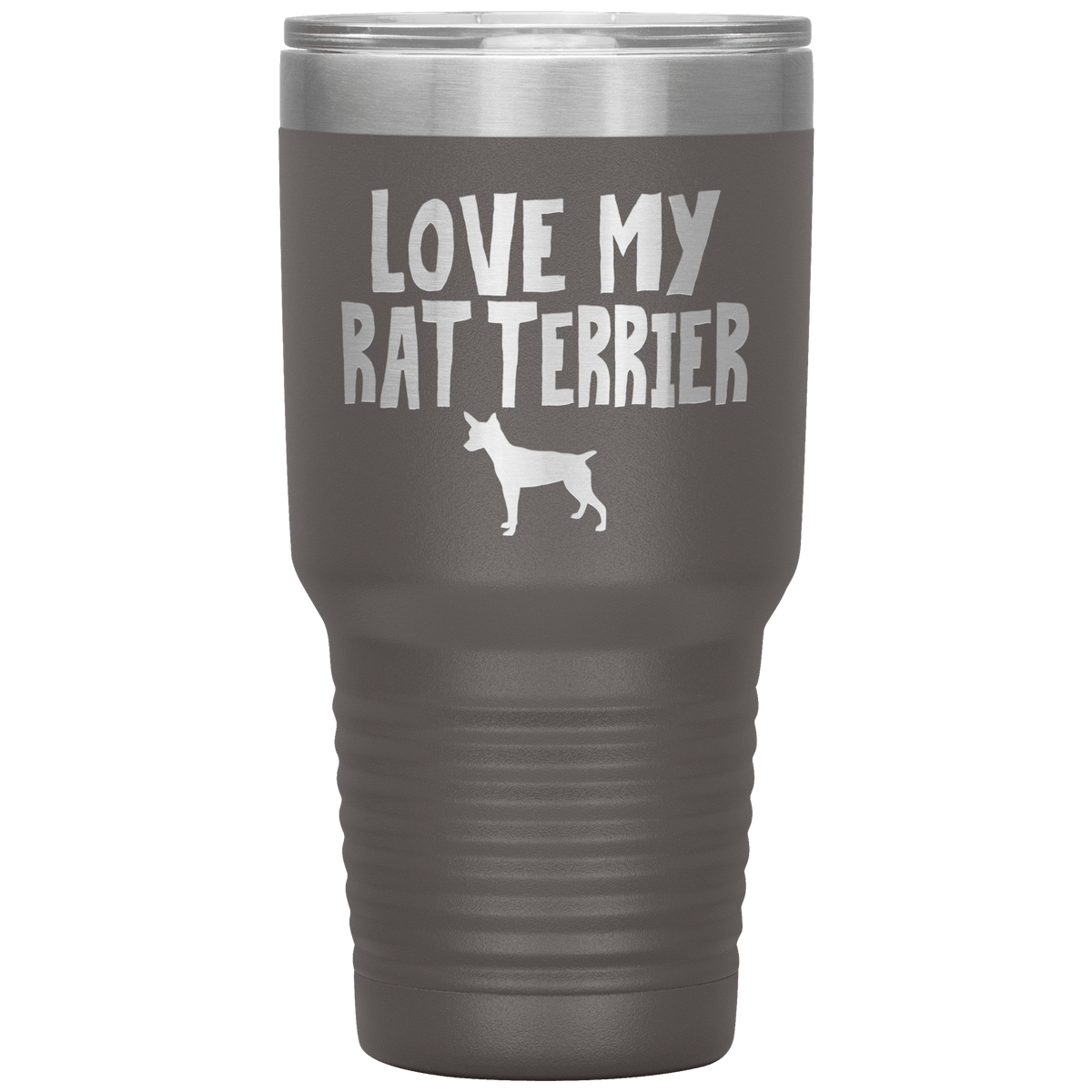 Love My Rat Terrier 30 Oz Vacuum Tumbler Tumblers Pewter