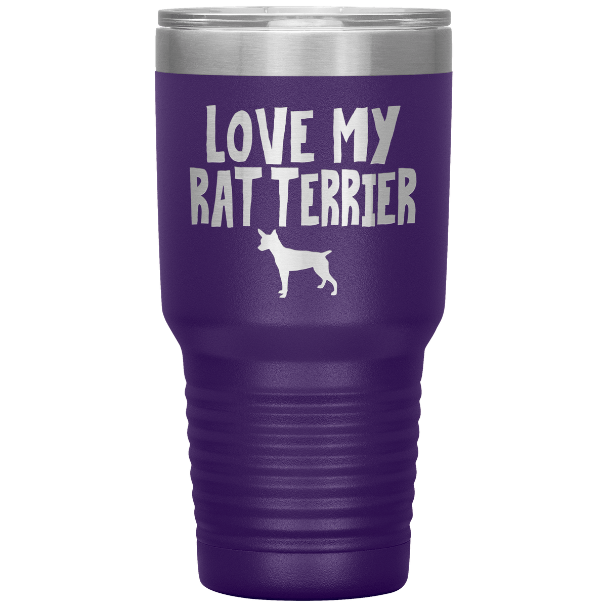 Love My Rat Terrier 30 Oz Vacuum Tumbler Tumblers Purple