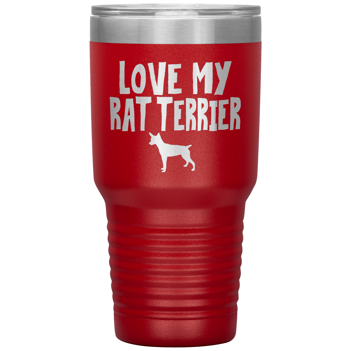 Love My Rat Terrier 30 Oz Vacuum Tumbler Tumblers Red