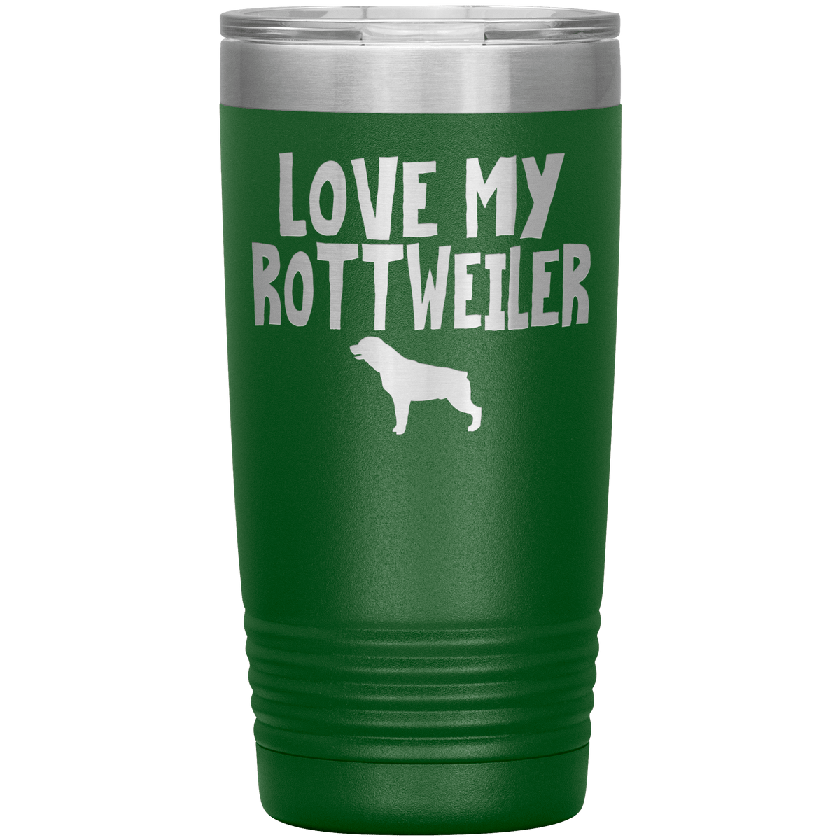Love My Rottweiler 20 Oz Vacuum Tumbler Tumblers Green
