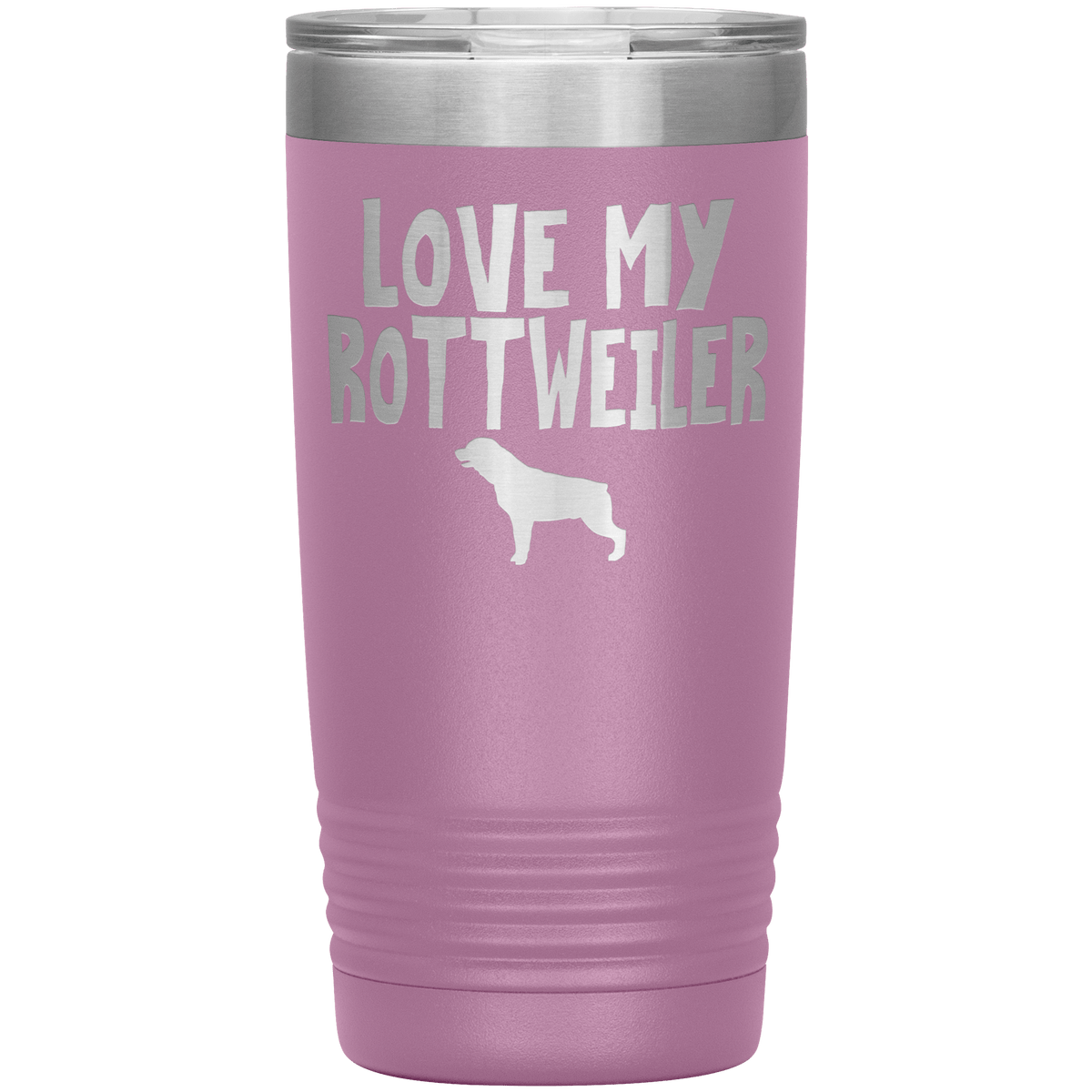 Love My Rottweiler 20 Oz Vacuum Tumbler Tumblers Light Purple