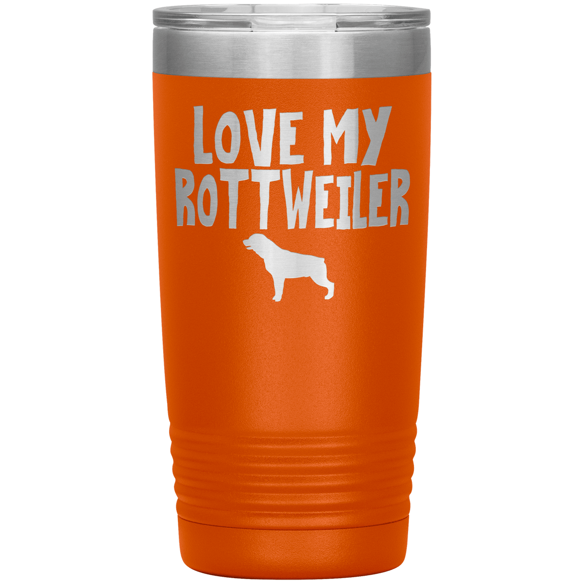 Love My Rottweiler 20 Oz Vacuum Tumbler Tumblers Orange