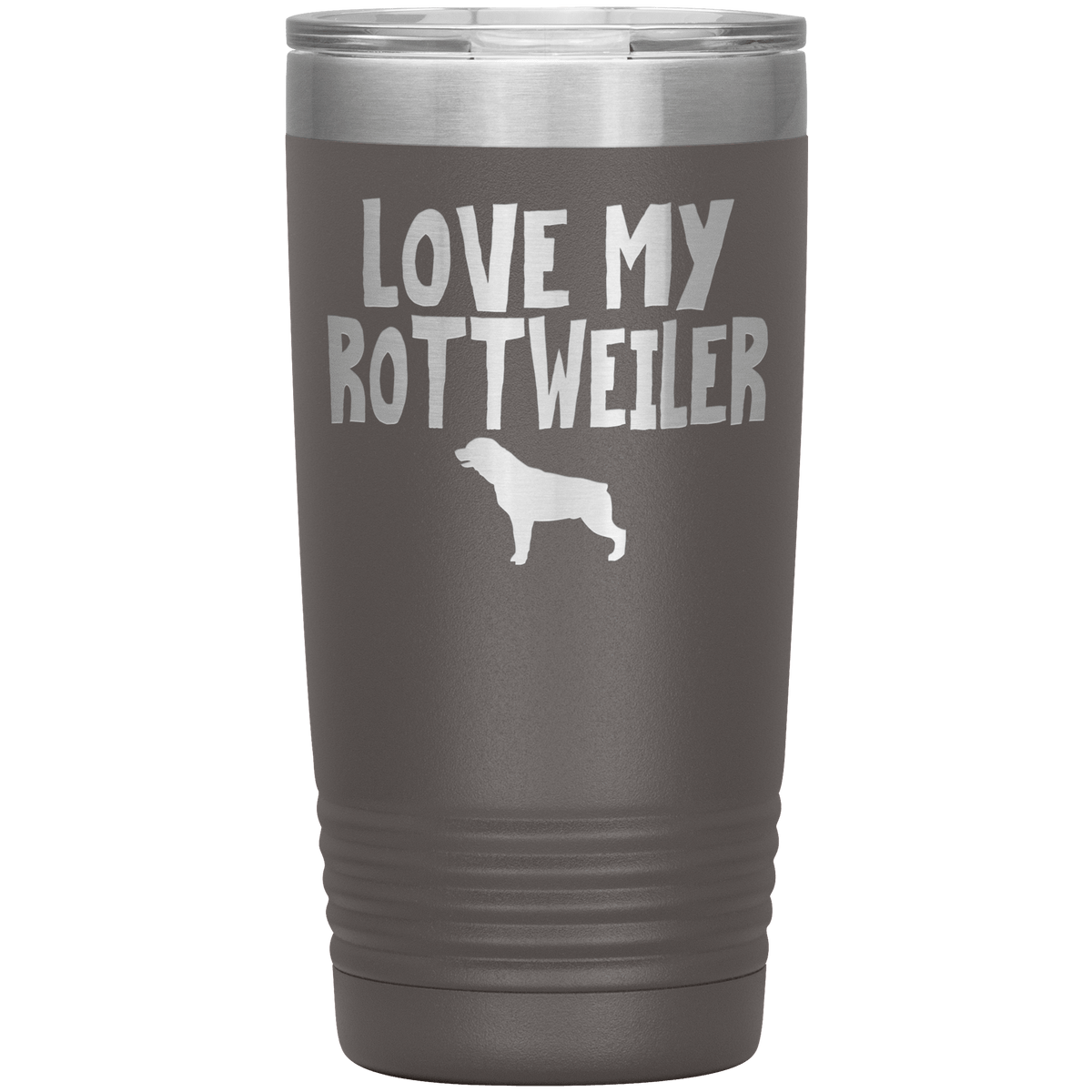 Love My Rottweiler 20 Oz Vacuum Tumbler Tumblers Pewter