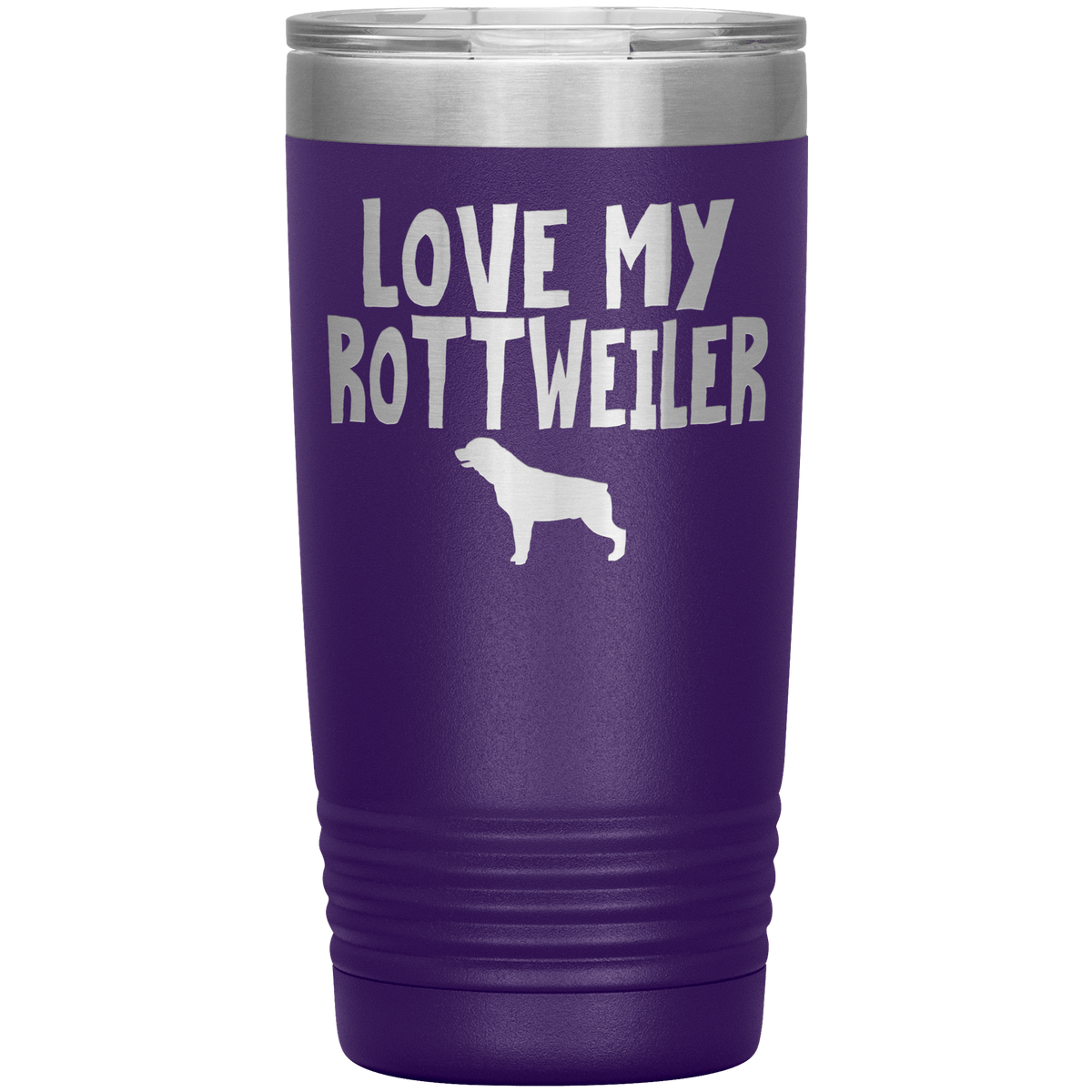 Love My Rottweiler 20 Oz Vacuum Tumbler Tumblers Purple