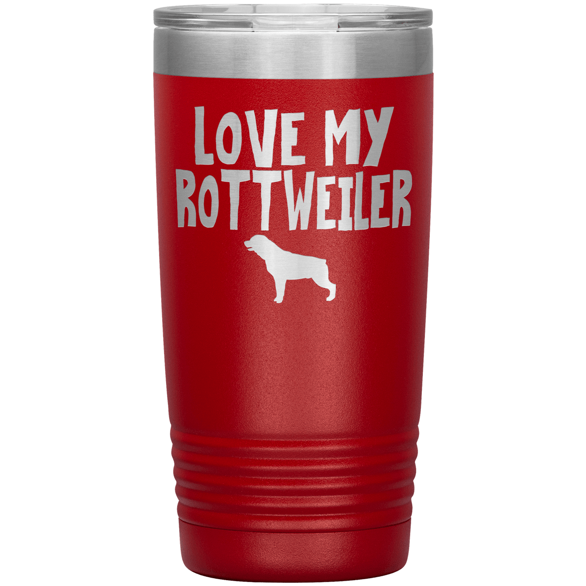 Love My Rottweiler 20 Oz Vacuum Tumbler Tumblers Red