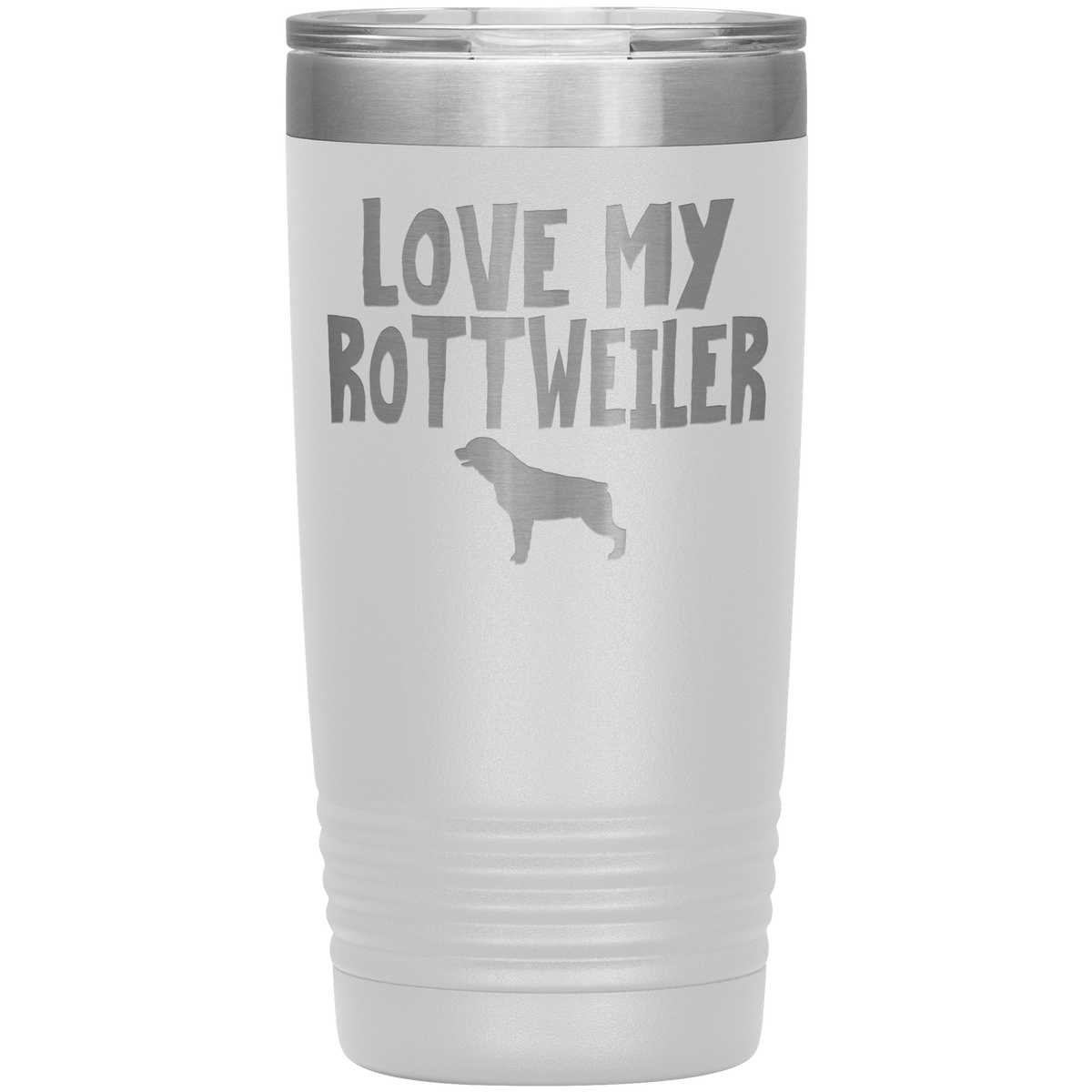 Love My Rottweiler 20 Oz Vacuum Tumbler Tumblers White