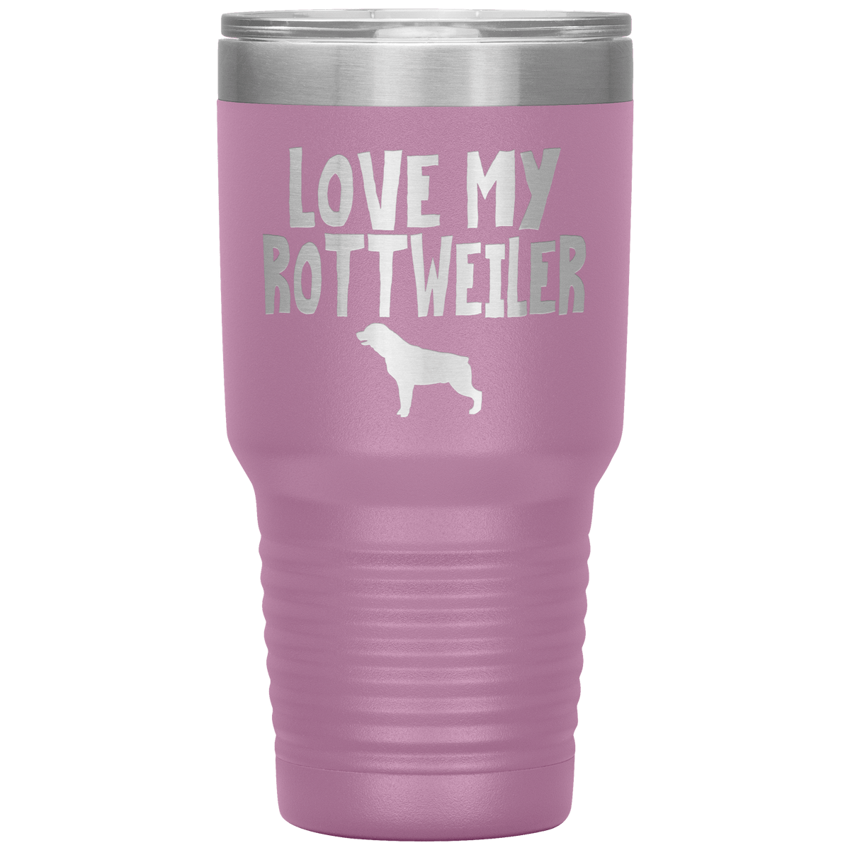 Love My Rottweiler 30 Oz Vacuum Tumbler Tumblers Light Purple