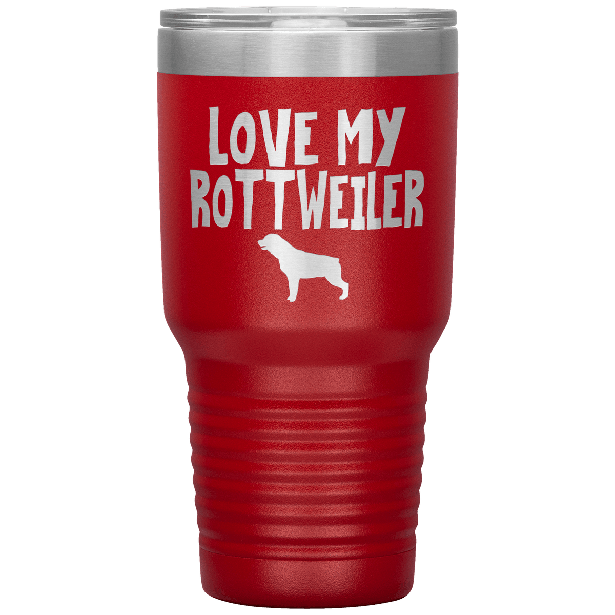 Love My Rottweiler 30 Oz Vacuum Tumbler Tumblers Red