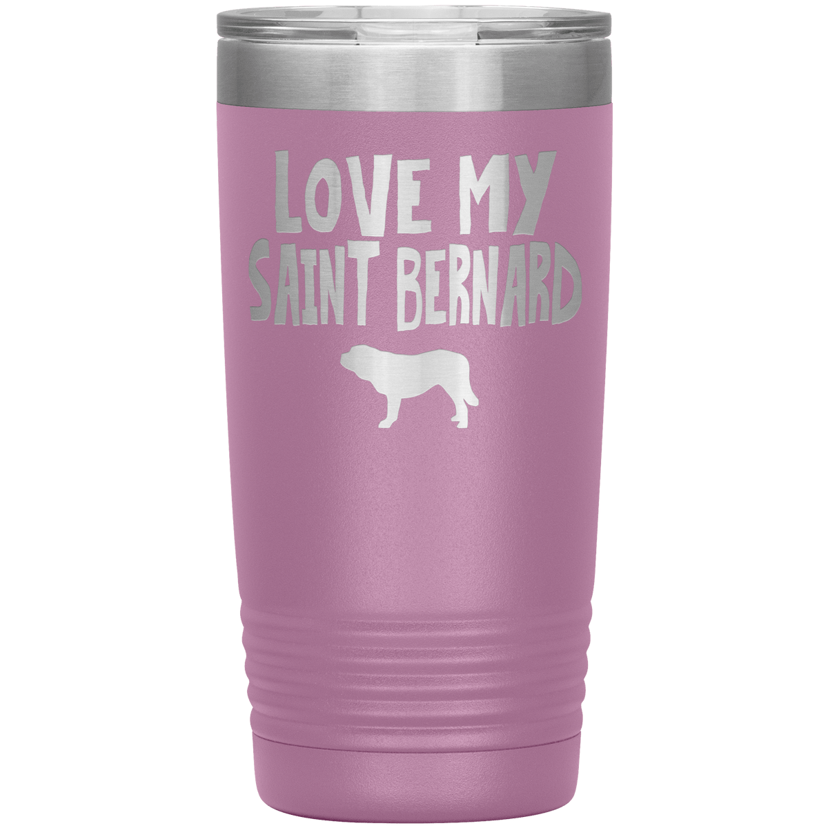 Love My Saint Bernard  20 Oz Vacuum Tumbler Tumblers Light Purple