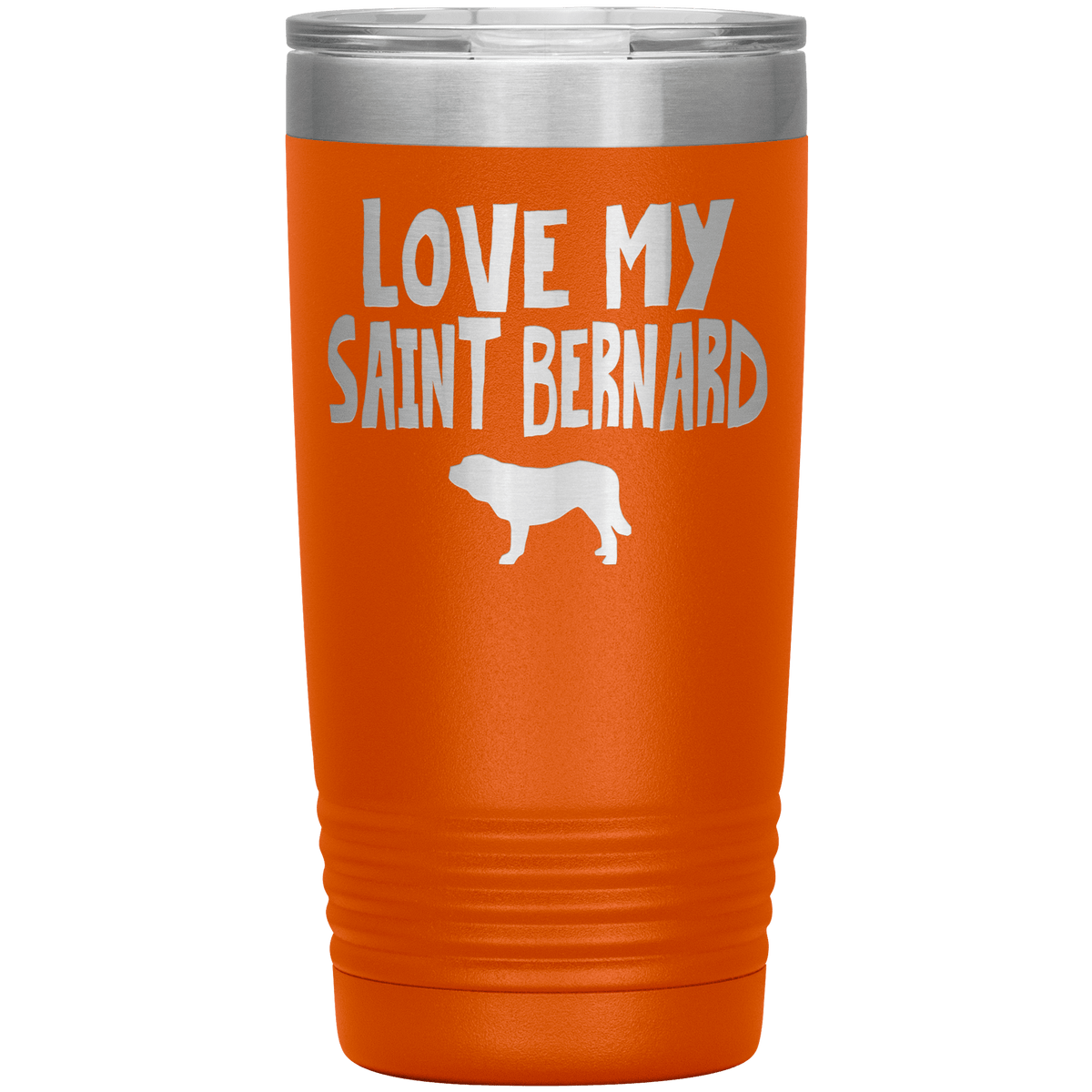 Love My Saint Bernard  20 Oz Vacuum Tumbler Tumblers Orange