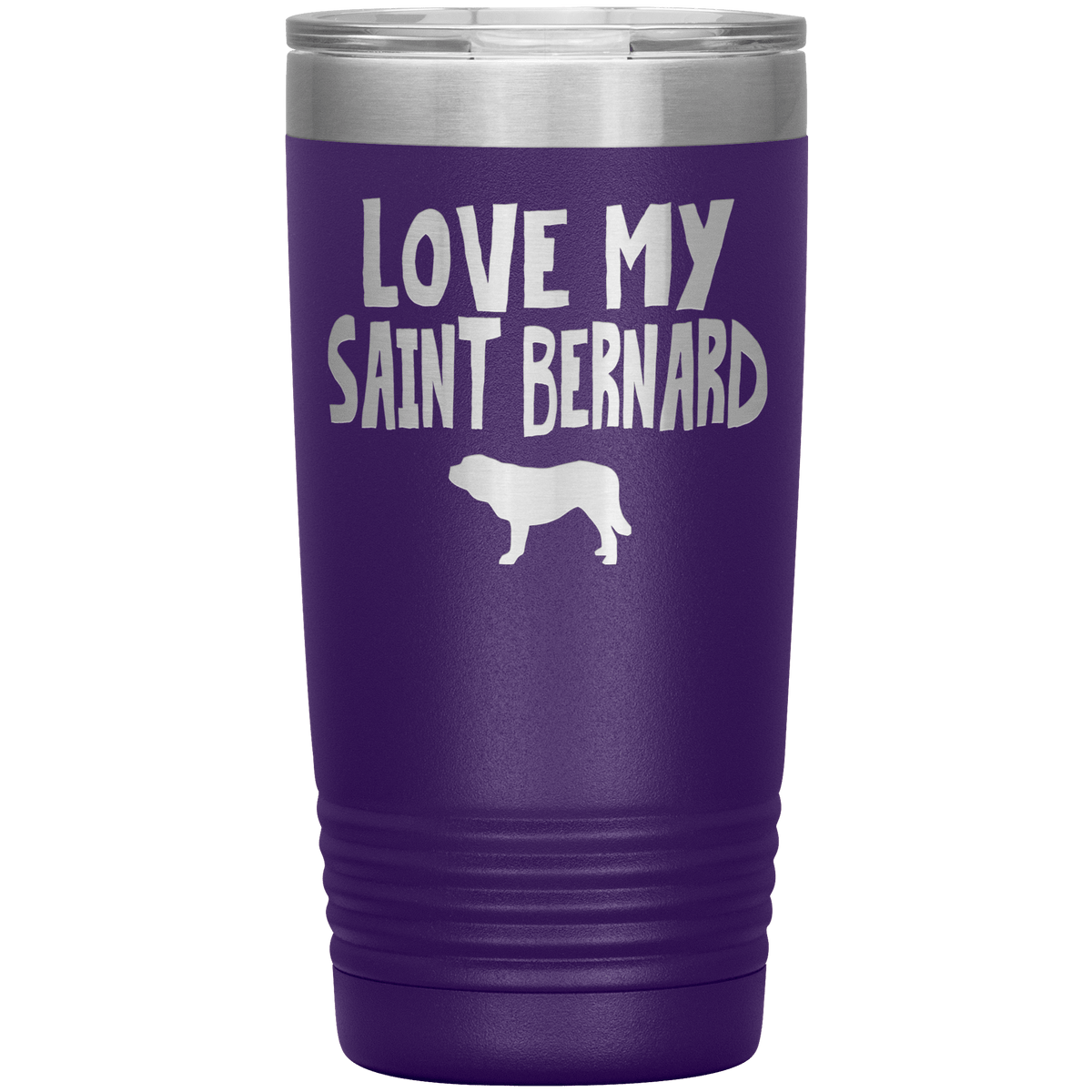Love My Saint Bernard  20 Oz Vacuum Tumbler Tumblers Purple