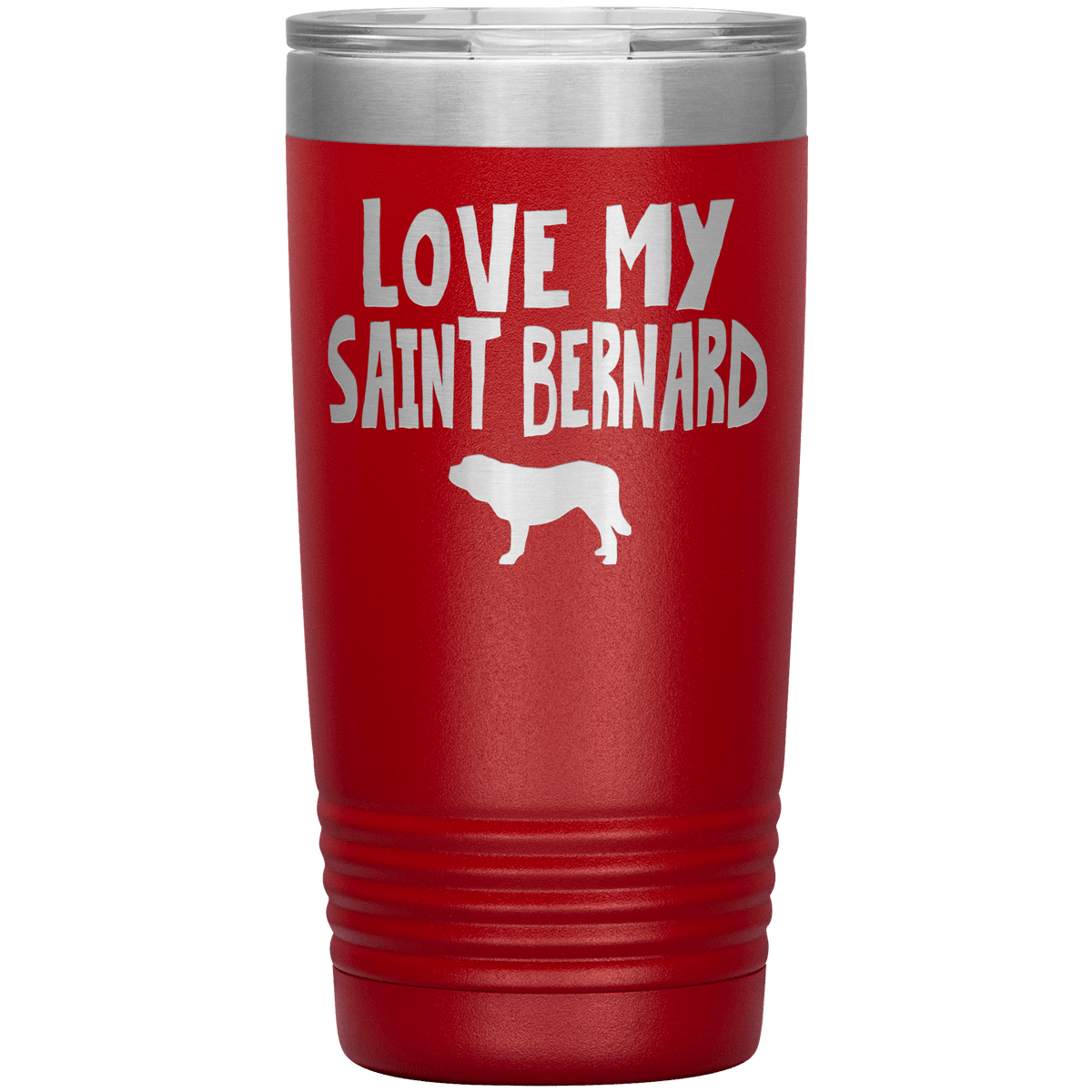 Love My Saint Bernard  20 Oz Vacuum Tumbler Tumblers Red