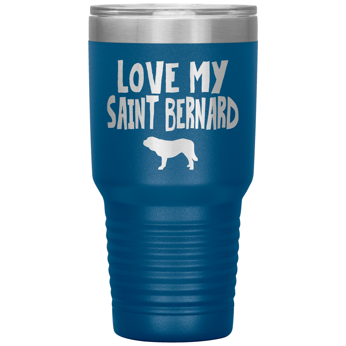 Love My Saint Bernard 30 Oz Vacuum Tumbler Tumblers Blue