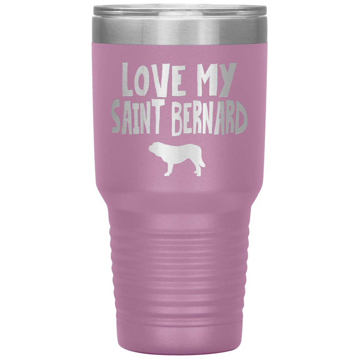 Love My Saint Bernard 30 Oz Vacuum Tumbler Tumblers Light Purple