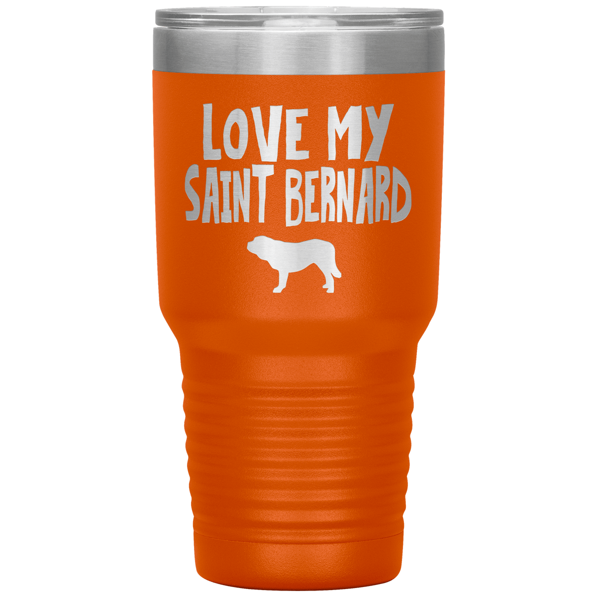 Love My Saint Bernard 30 Oz Vacuum Tumbler Tumblers Orange