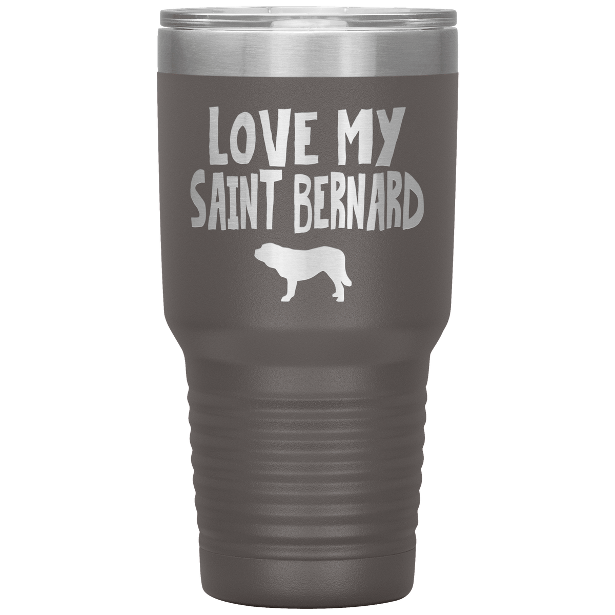 Love My Saint Bernard 30 Oz Vacuum Tumbler Tumblers Pewter