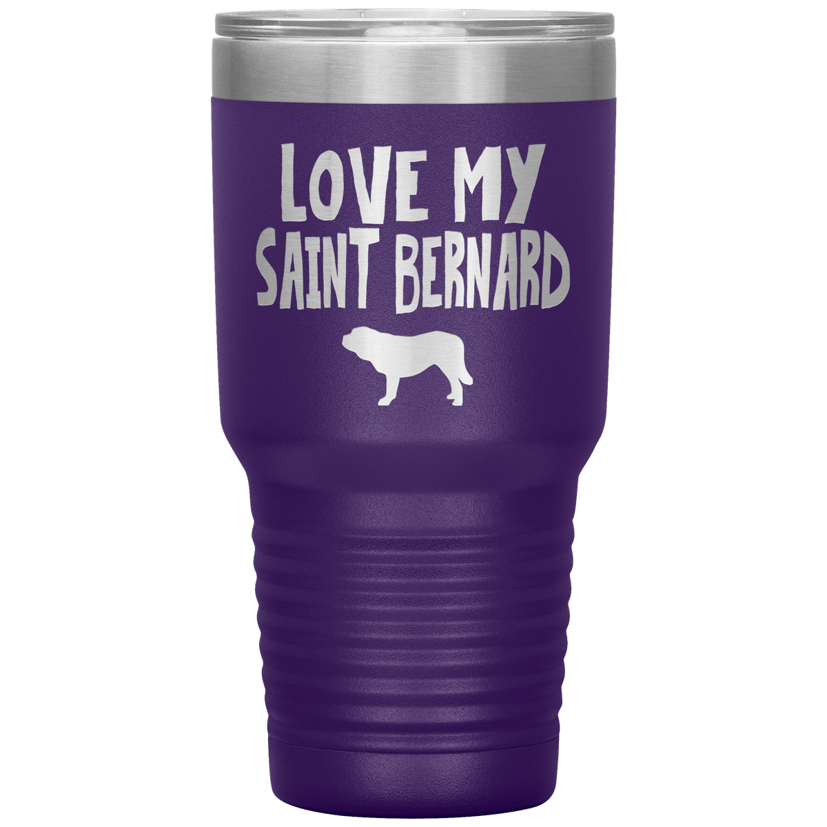 Love My Saint Bernard 30 Oz Vacuum Tumbler Tumblers Purple