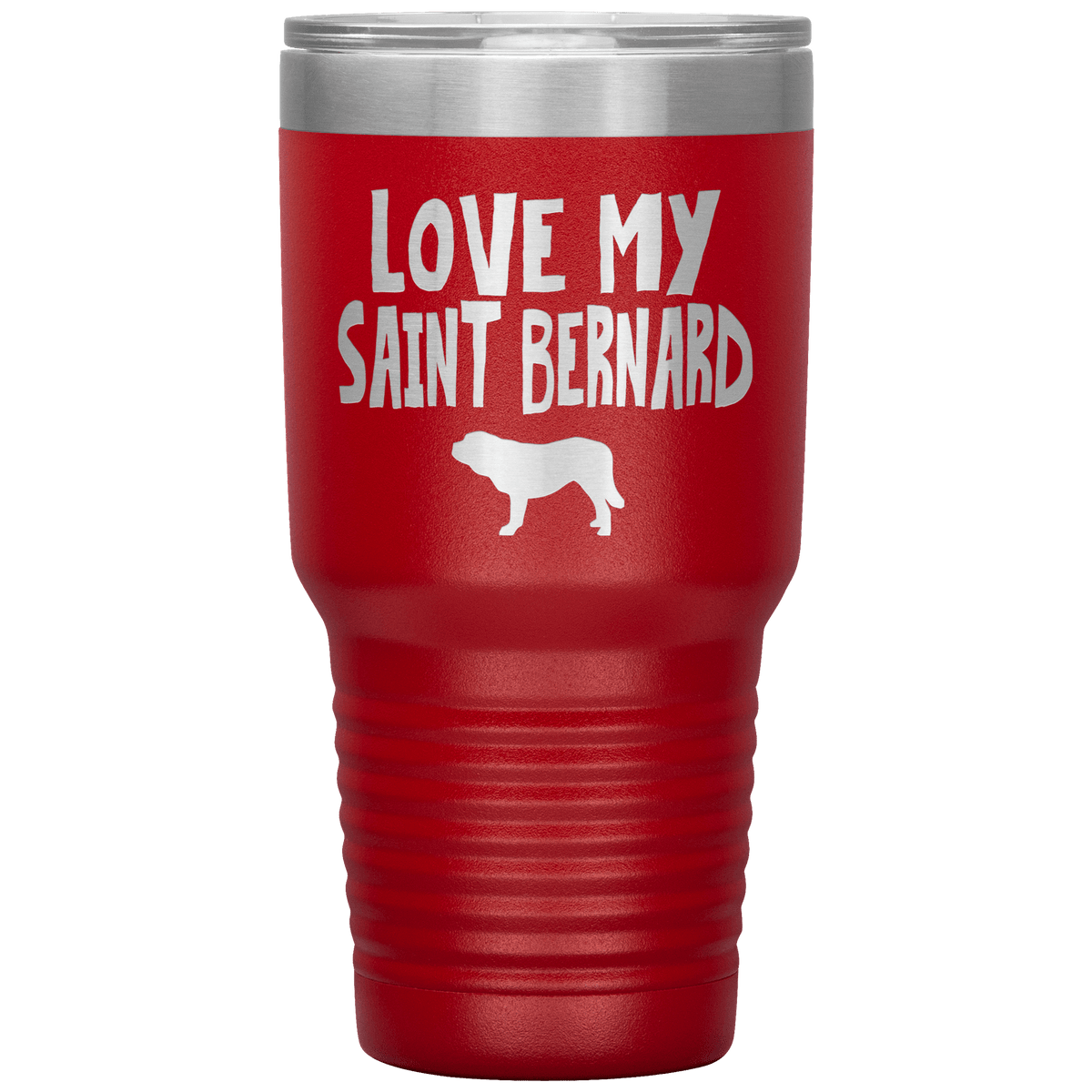 Love My Saint Bernard 30 Oz Vacuum Tumbler Tumblers Red