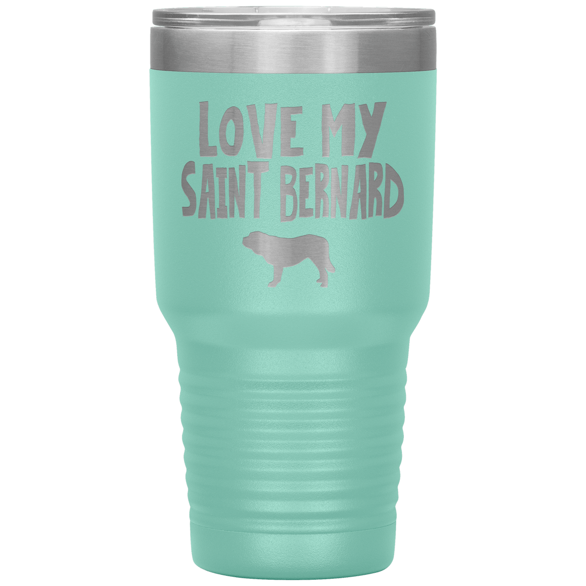 Love My Saint Bernard 30 Oz Vacuum Tumbler Tumblers Teal