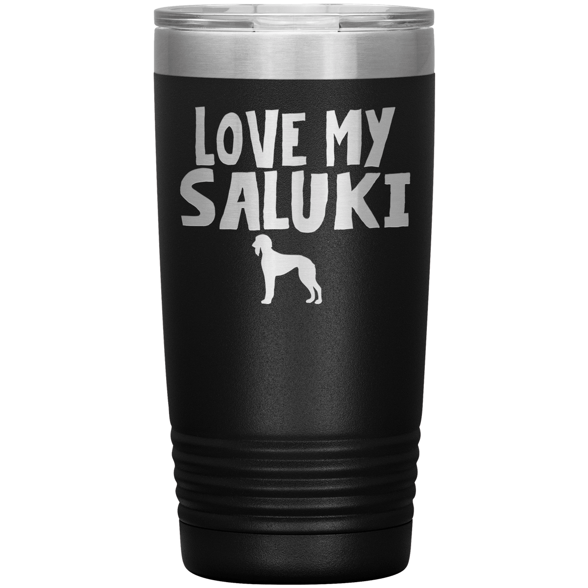 Love My Saluki 20 Oz Vacuum Tumbler Tumblers Black