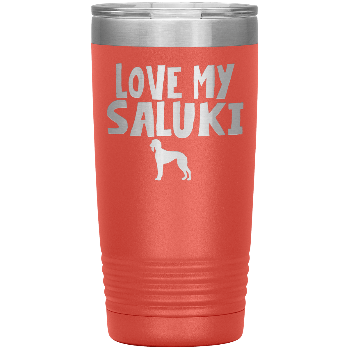 Love My Saluki 20 Oz Vacuum Tumbler Tumblers Coral