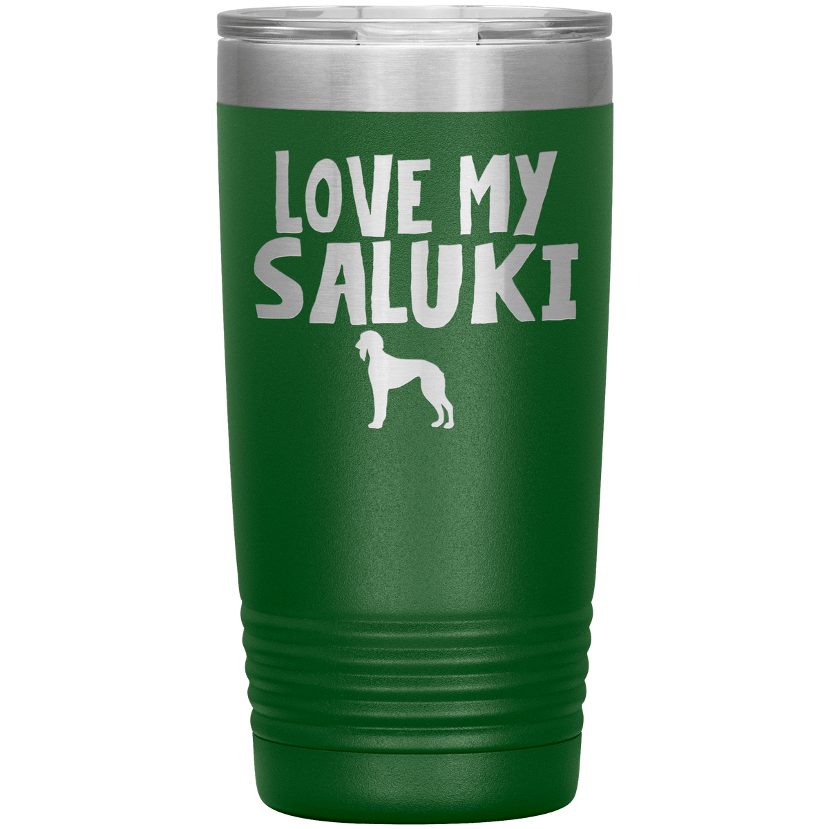 Love My Saluki 20 Oz Vacuum Tumbler Tumblers Green