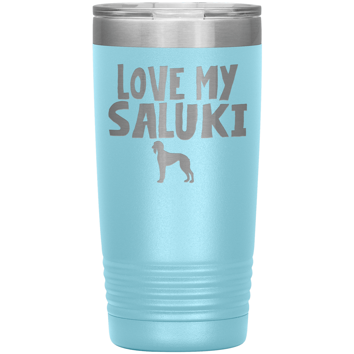 Love My Saluki 20 Oz Vacuum Tumbler Tumblers Light Blue