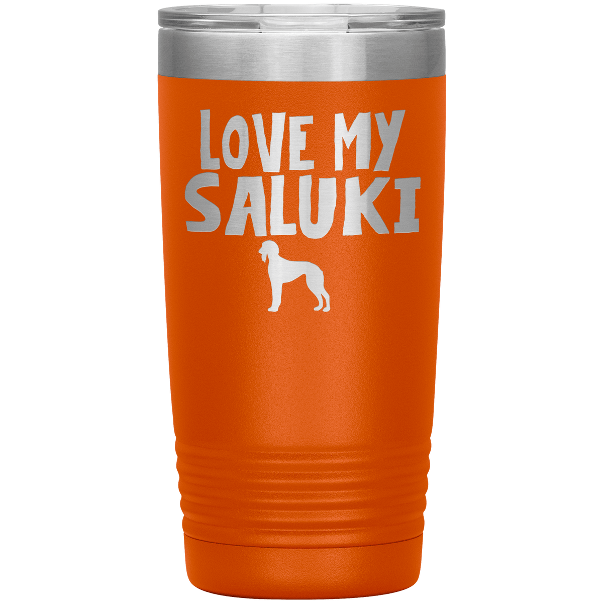 Love My Saluki 20 Oz Vacuum Tumbler Tumblers Orange