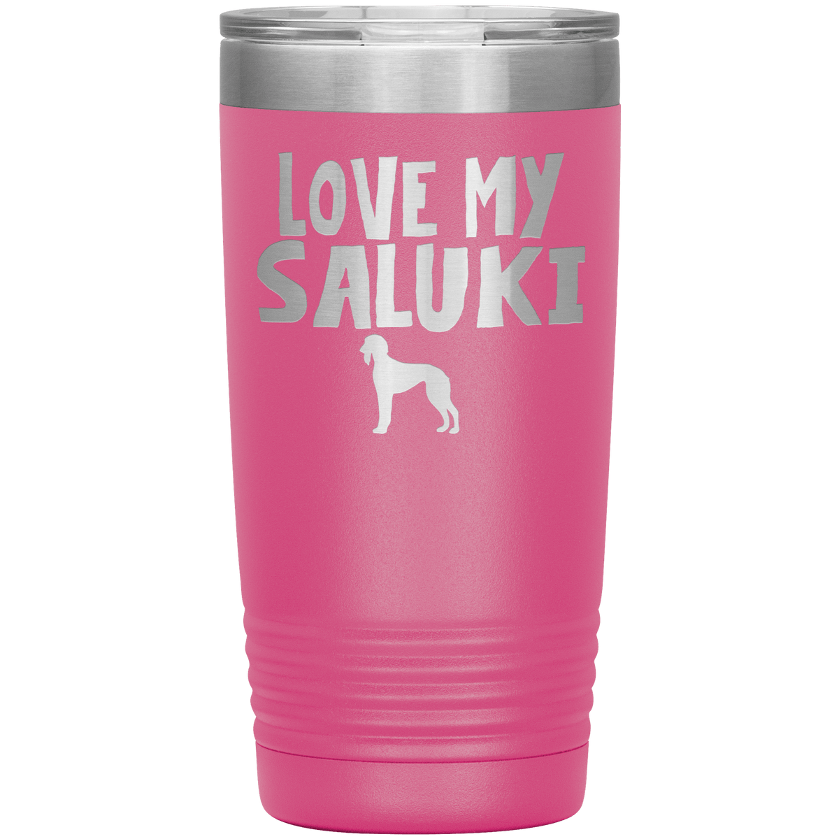 Love My Saluki 20 Oz Vacuum Tumbler Tumblers Pink