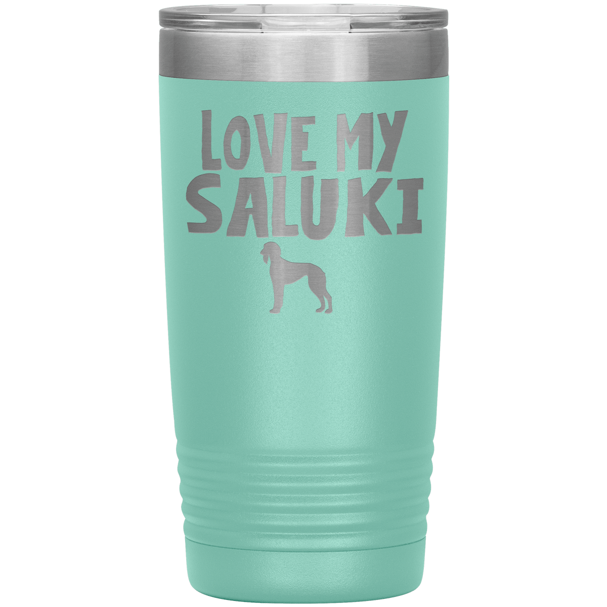 Love My Saluki 20 Oz Vacuum Tumbler Tumblers Teal