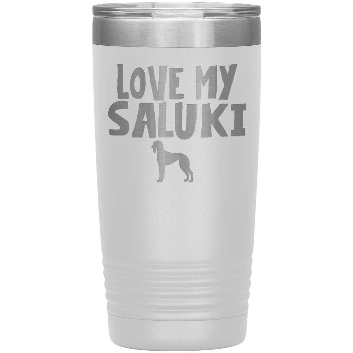 Love My Saluki 20 Oz Vacuum Tumbler Tumblers White