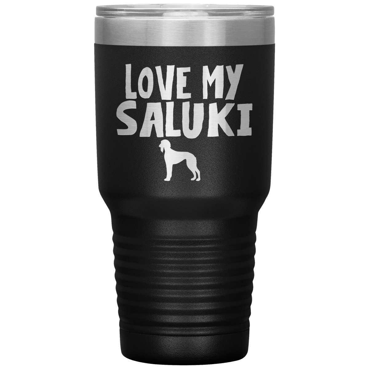 Love My Saluki 30 Oz Vacuum Tumbler Tumblers Black